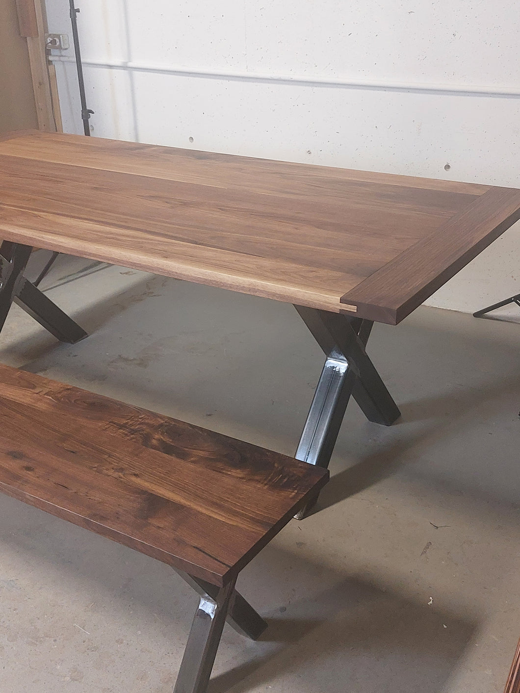 Dining table and bench